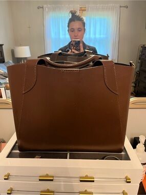 Everyday Brown Tote Bag with Top Handles